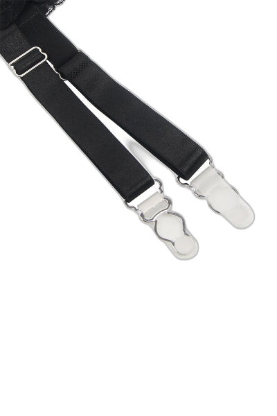 Porte-jarretelles Dentelle Résille Noir & String Assorti - 3 | Voyage Sensuel