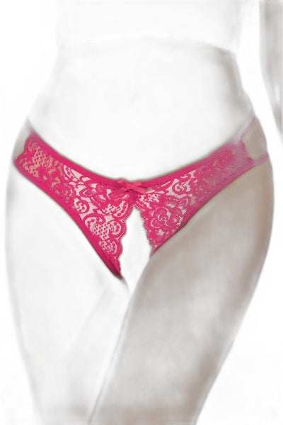 String Ouvert Dentelle Rose - Séduction Raffinée - 2
