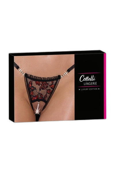 String dentelle ouvert bicolore Cottelli – Séduction glamour - 3 | Voyage Sensuel