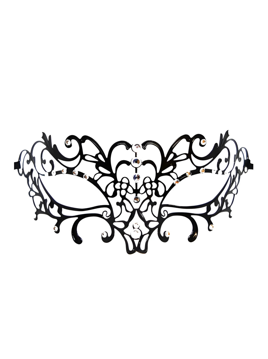 masque-vnitien-elena-rigide-noir-avec-strass | Voyage Sensuel