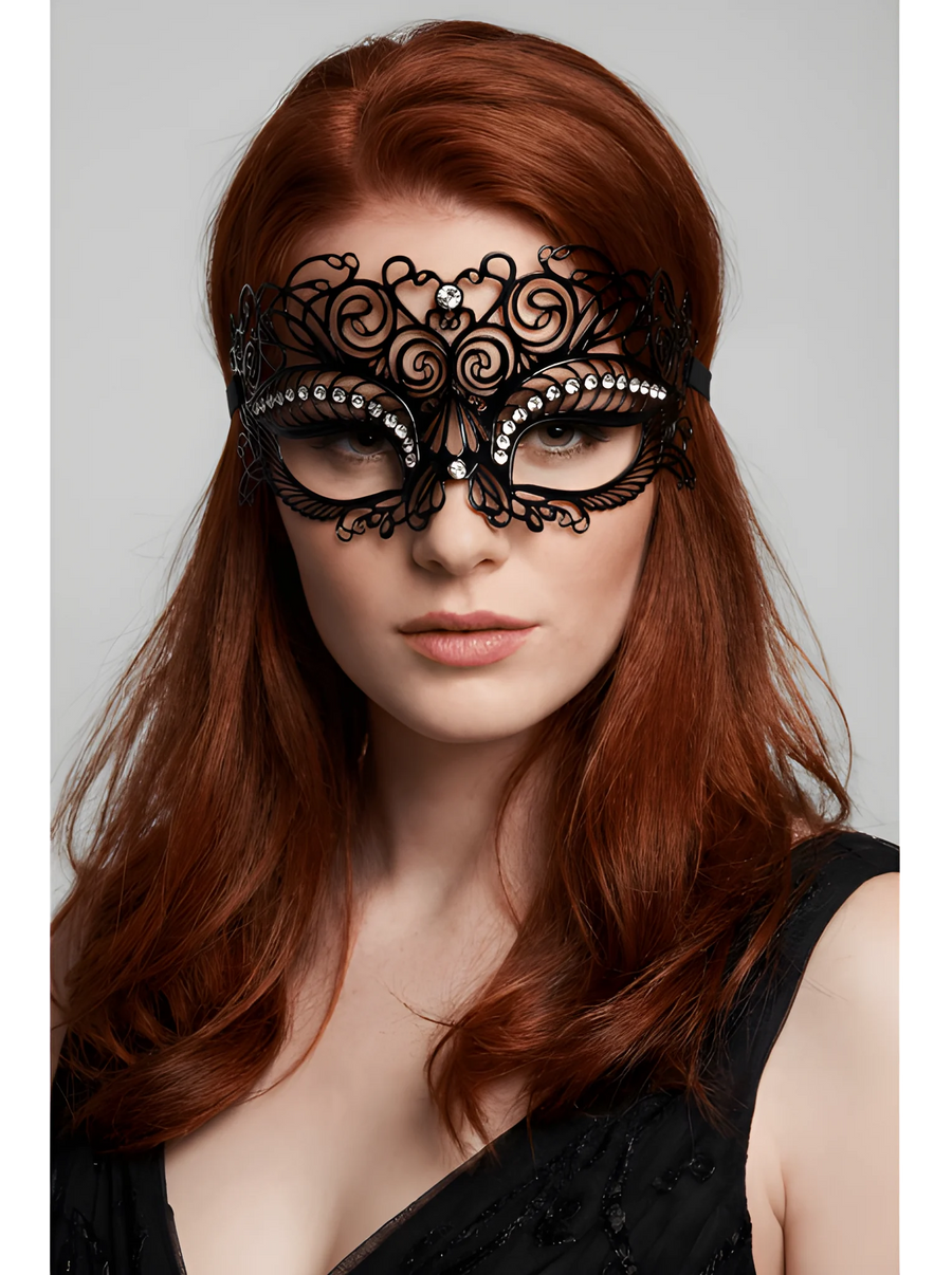 masque-vnitien-giulia-rigide-noir-avec-strass | Voyage Sensuel