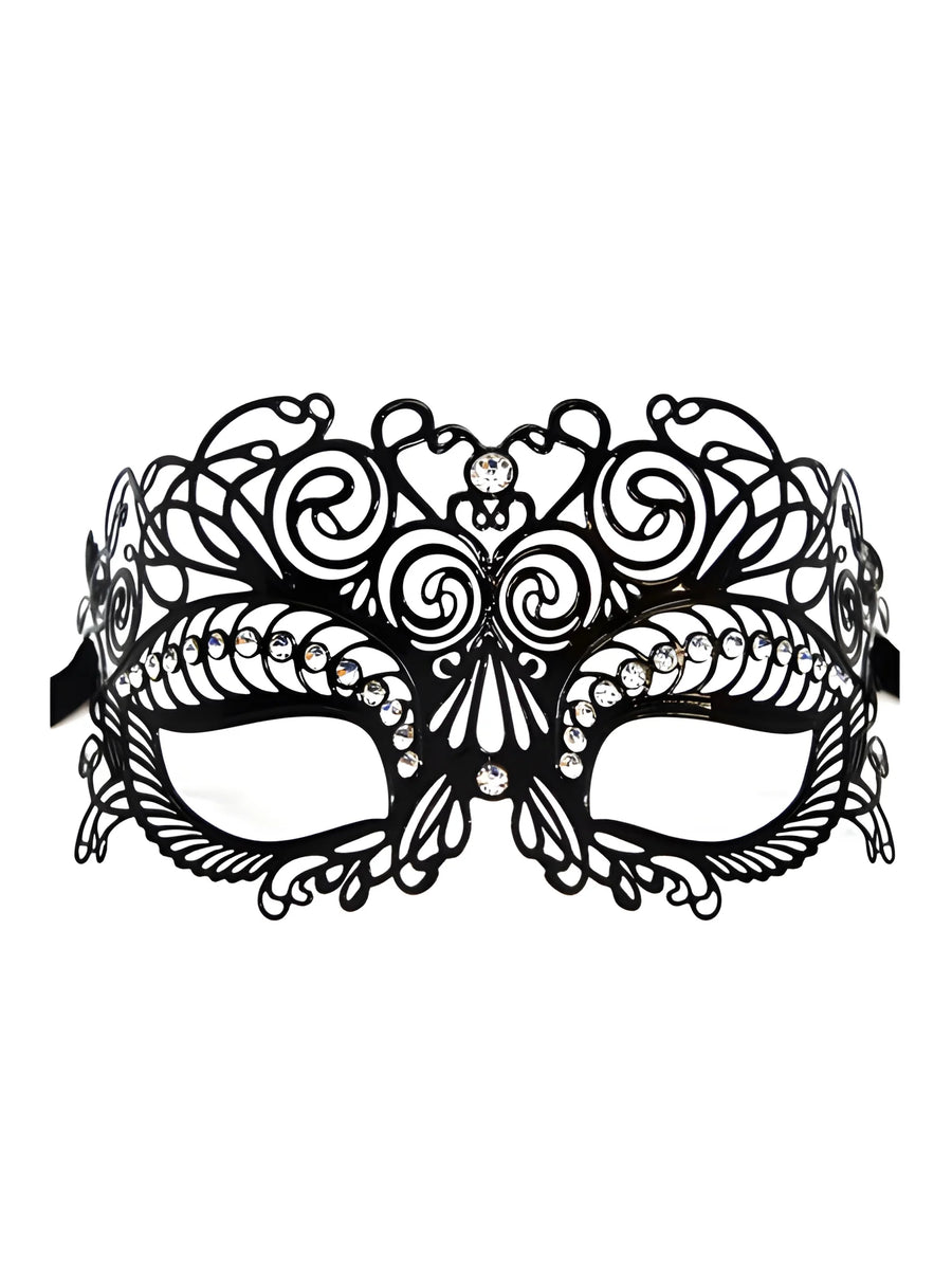 masque-vnitien-giulia-rigide-noir-avec-strass | Voyage Sensuel