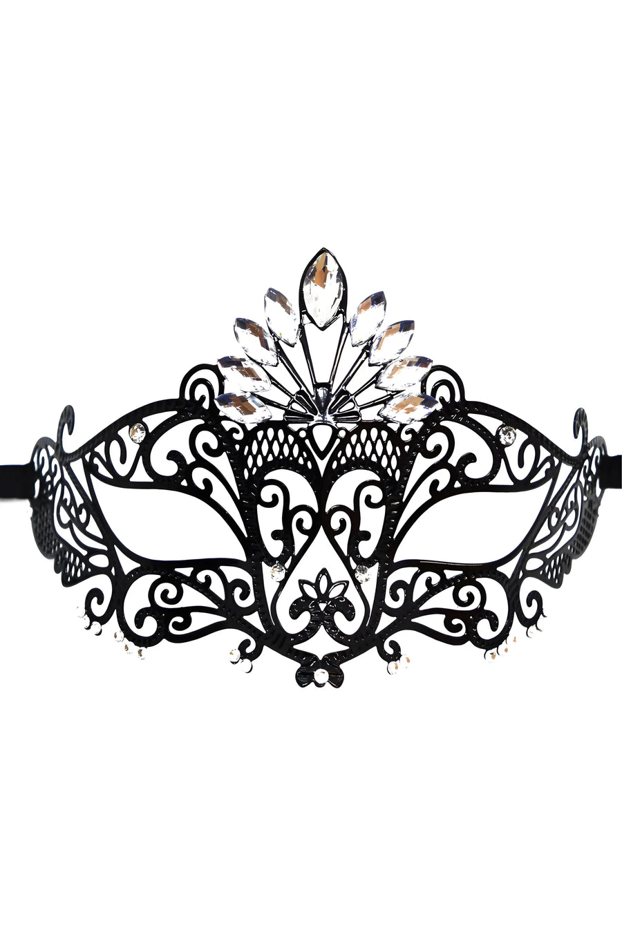 masque-vnitien-gemma-rigide-noir-avec-strass | Voyage Sensuel