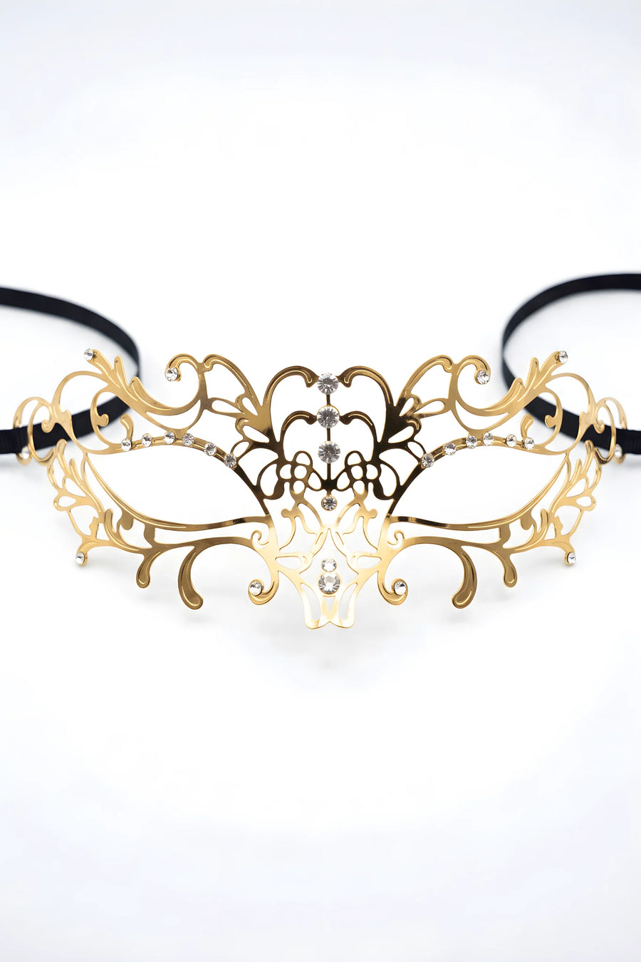 masque-vnitien-elena-rigide-dor-avec-strass | Voyage Sensuel