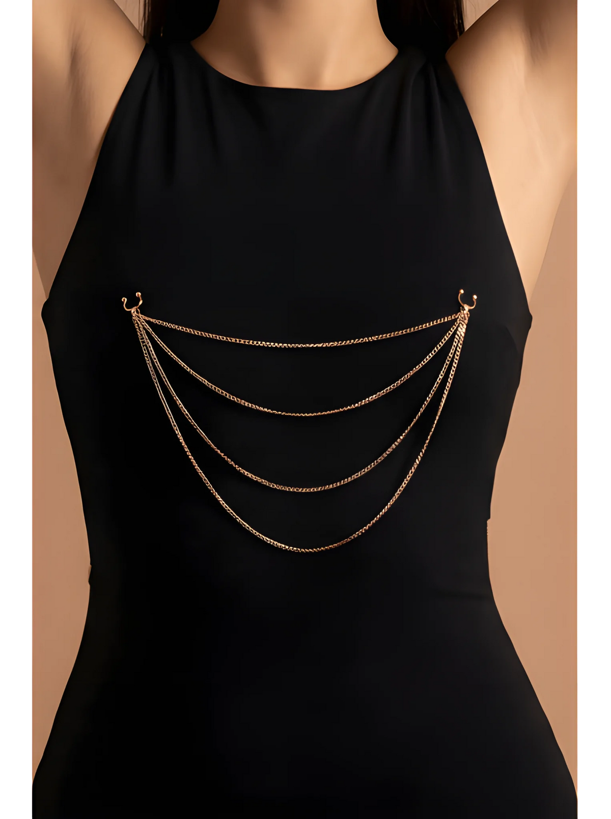 Bijou pinces tétons avec 4 chainettes doré rose