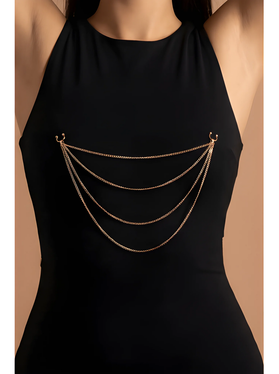 bijou-pinces-ttons-avec-4-chainettes-dor-rose | Voyage Sensuel