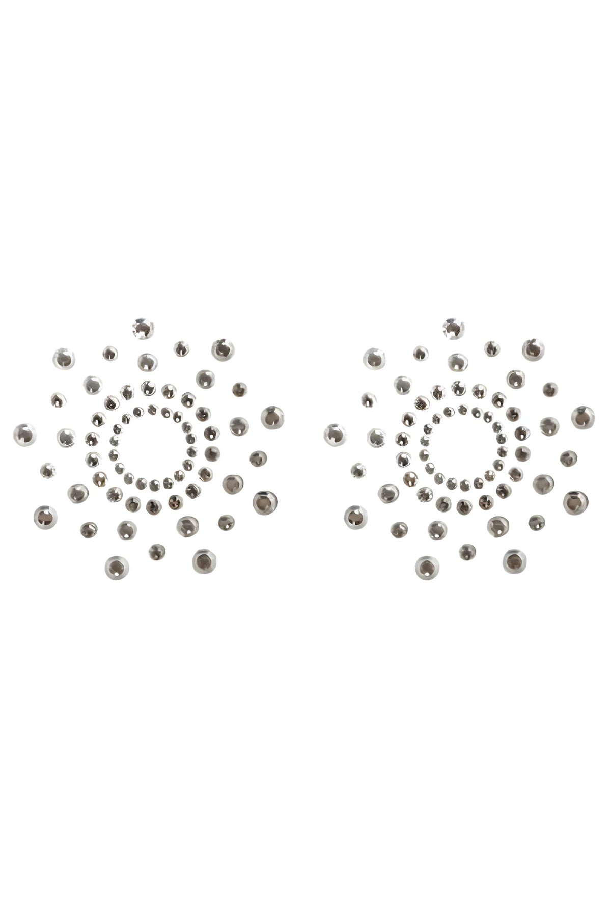 Paire de cache tétons adhésifs strass blanc