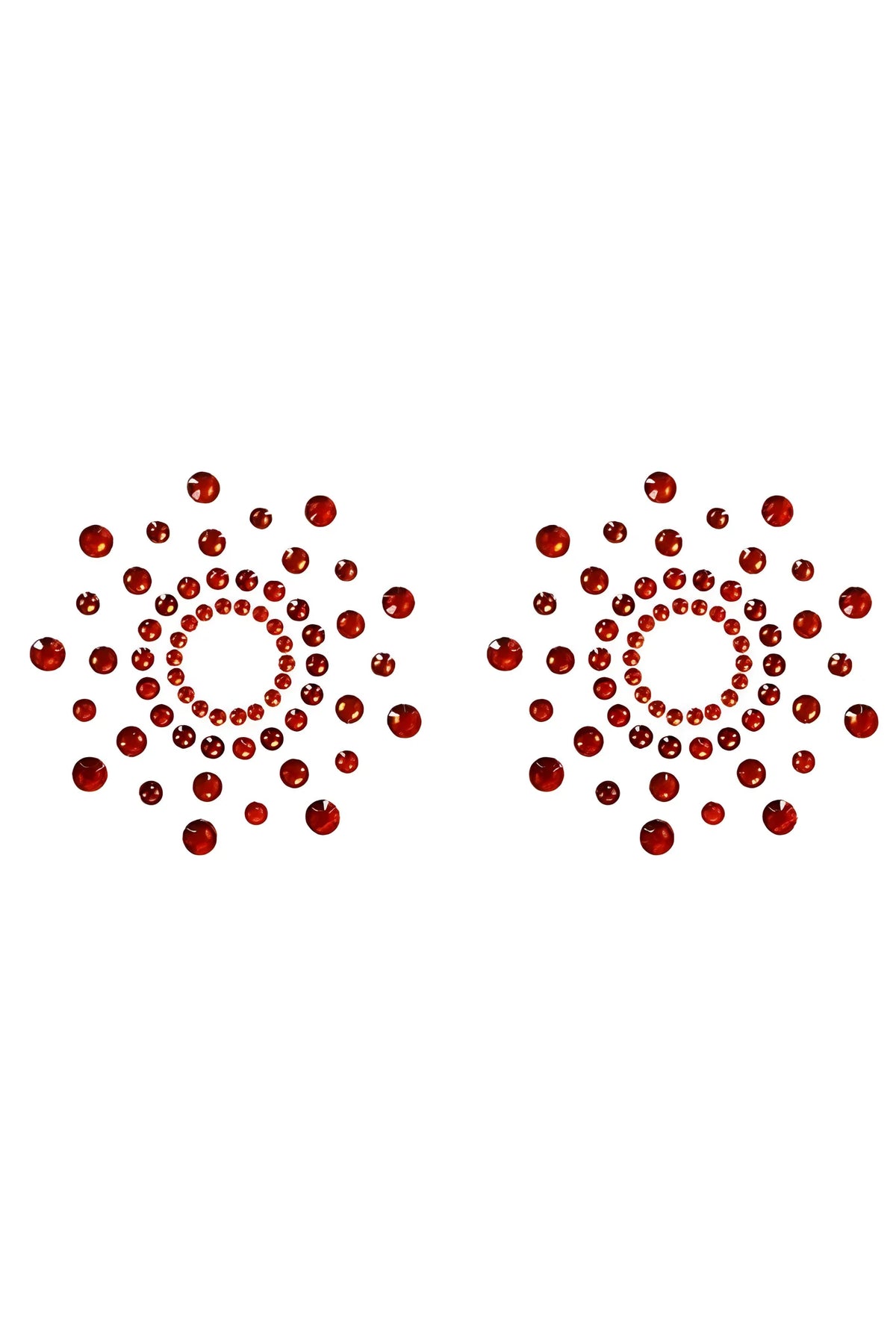 Paire de cache tétons adhésifs strass rouge