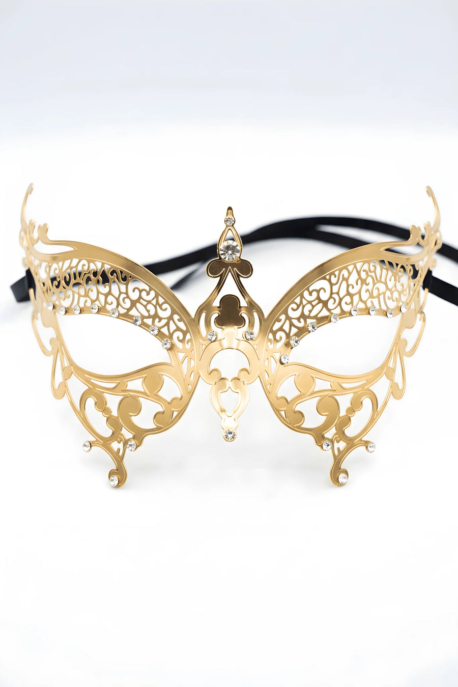 masque-vnitien-alida-rigide-dor-avec-strass | Voyage Sensuel