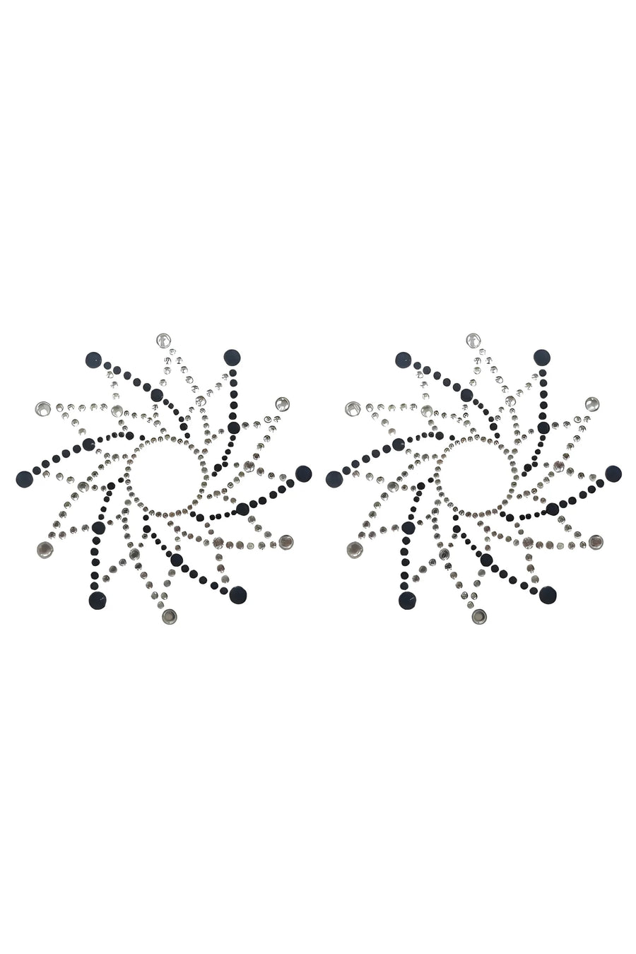paire-de-cache-ttons-adhsifs-strass-noir-et-blanc | Voyage Sensuel