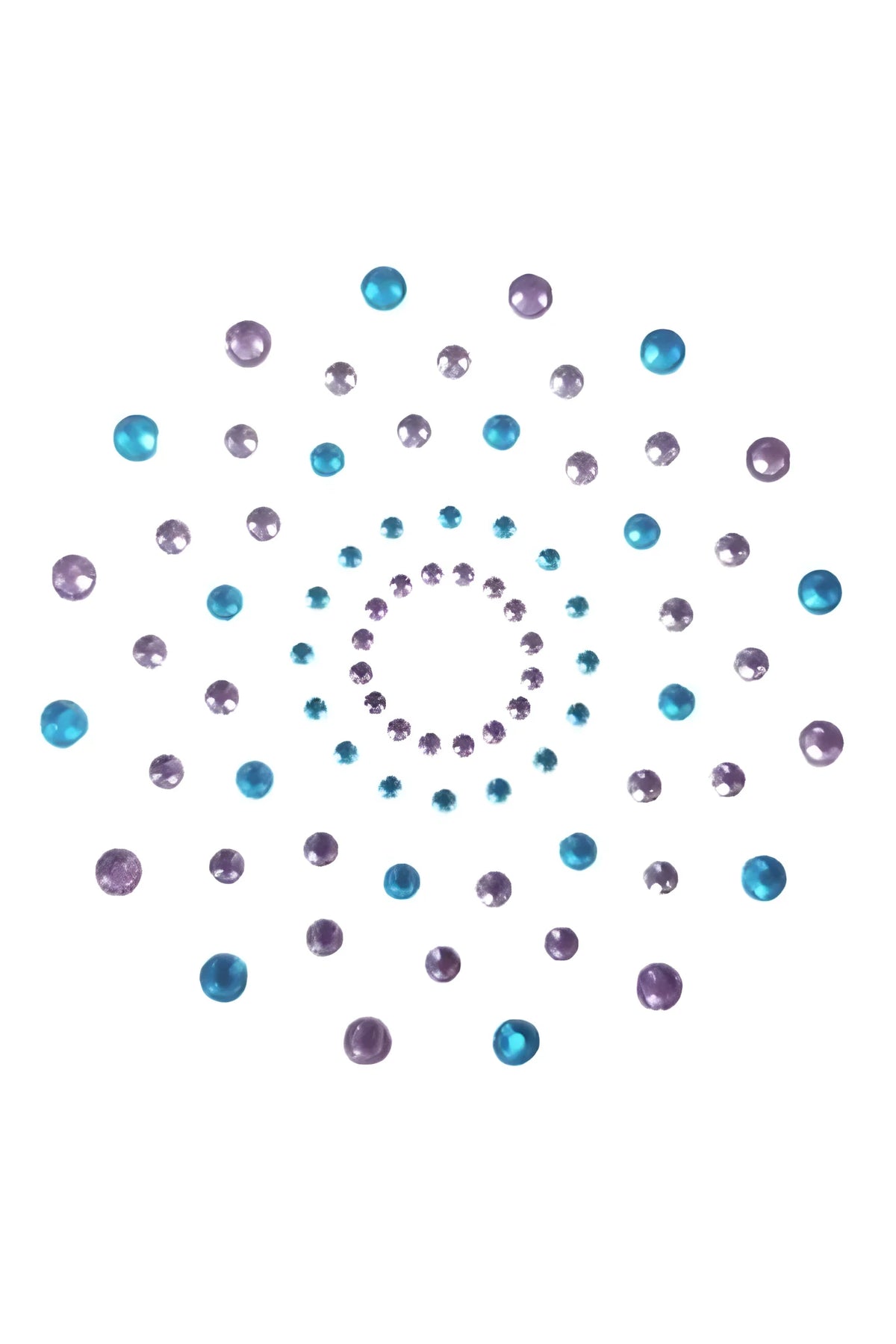 Paire de cache tétons adhésifs strass bleu et violet