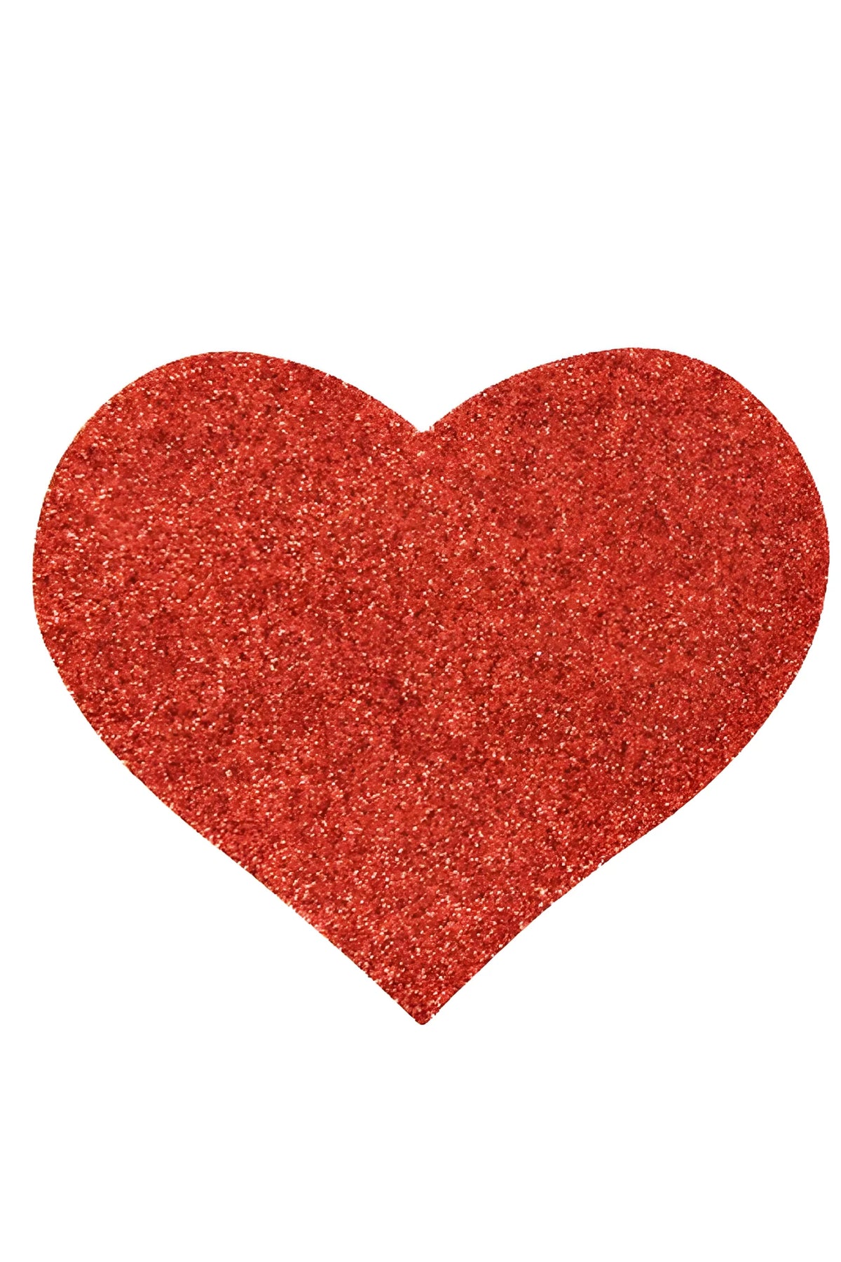Paire de cache tétons adhésifs coeur pailleté rouge