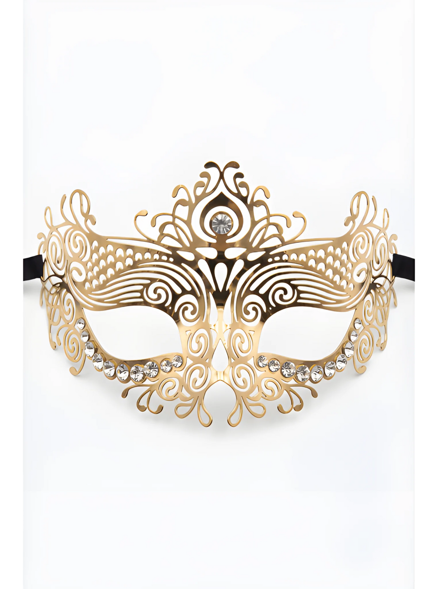 masque-vnitien-ornella-rigide-dor-avec-strass | Voyage Sensuel
