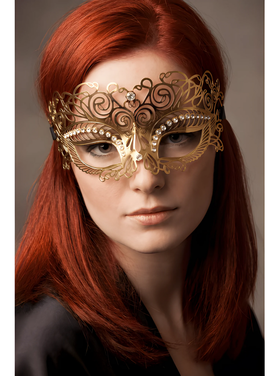 masque-vnitien-giulia-rigide-dor-avec-strass | Voyage Sensuel