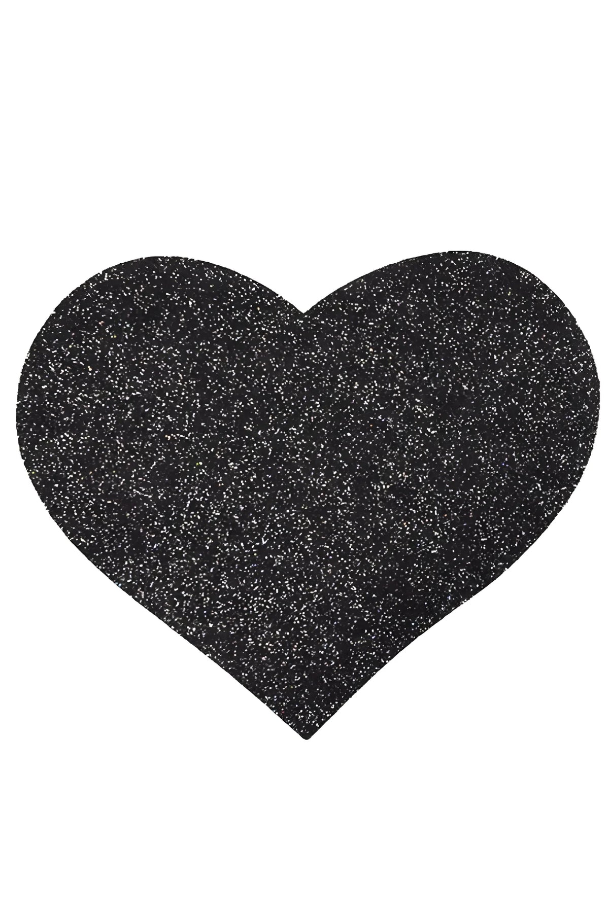 Paire de cache tétons adhésifs coeur pailleté noir