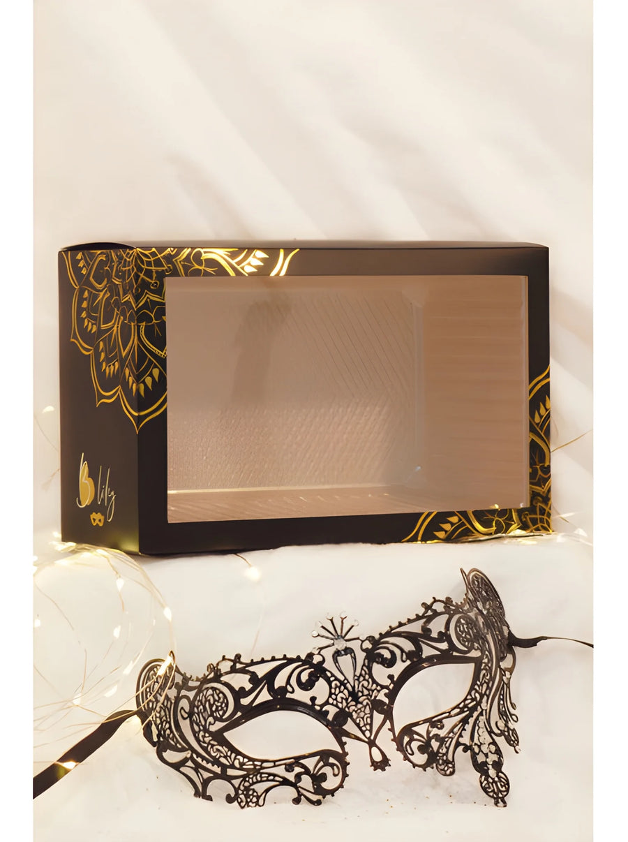 masque-vnitien-bianca-rigide-dor-avec-strass | Voyage Sensuel