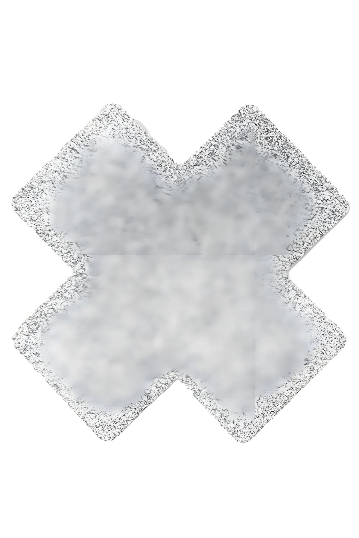 Paire de cache tétons adhésifs croix pailletée blanc
