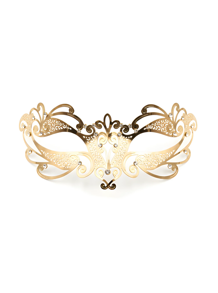 masque-vnitien-gaia-rigide-dor-avec-strass | Voyage Sensuel