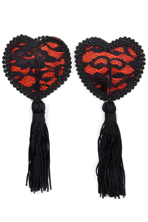 paire-de-cache-ttons-adhsifs-en-forme-de-cur-avec-dentelle-noire-et-pompom