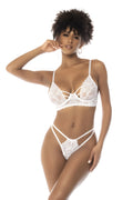 Ensemble 3 pièces Bexley soutien gorge à armatures porte jarretelles réglables et string assorti