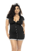 Costume soubrette 3 pièces grande taille , robe, tablier et coiffe