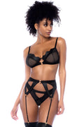 Ensemble 3 pièces en wetlook noir