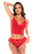 Ensemble 2 pièces rouge dentelle élégance classique – Mapalé