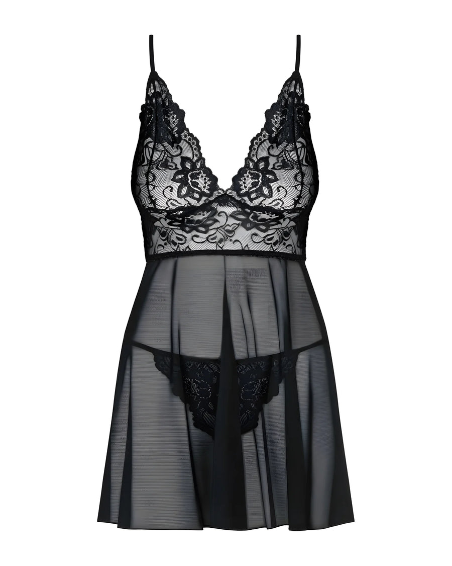 idillia-imperia-babydoll-noir | Voyage Sensuel