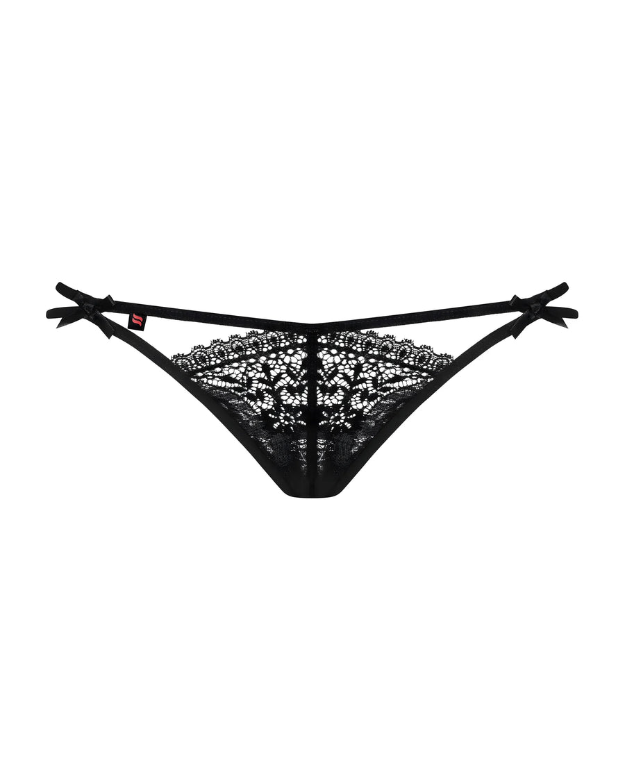 intensa-string-double-laniere-noir | Voyage Sensuel