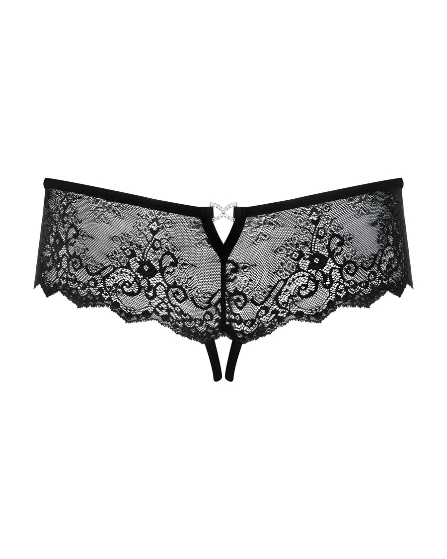 merossa-tanga-ouvert-noir | Voyage Sensuel