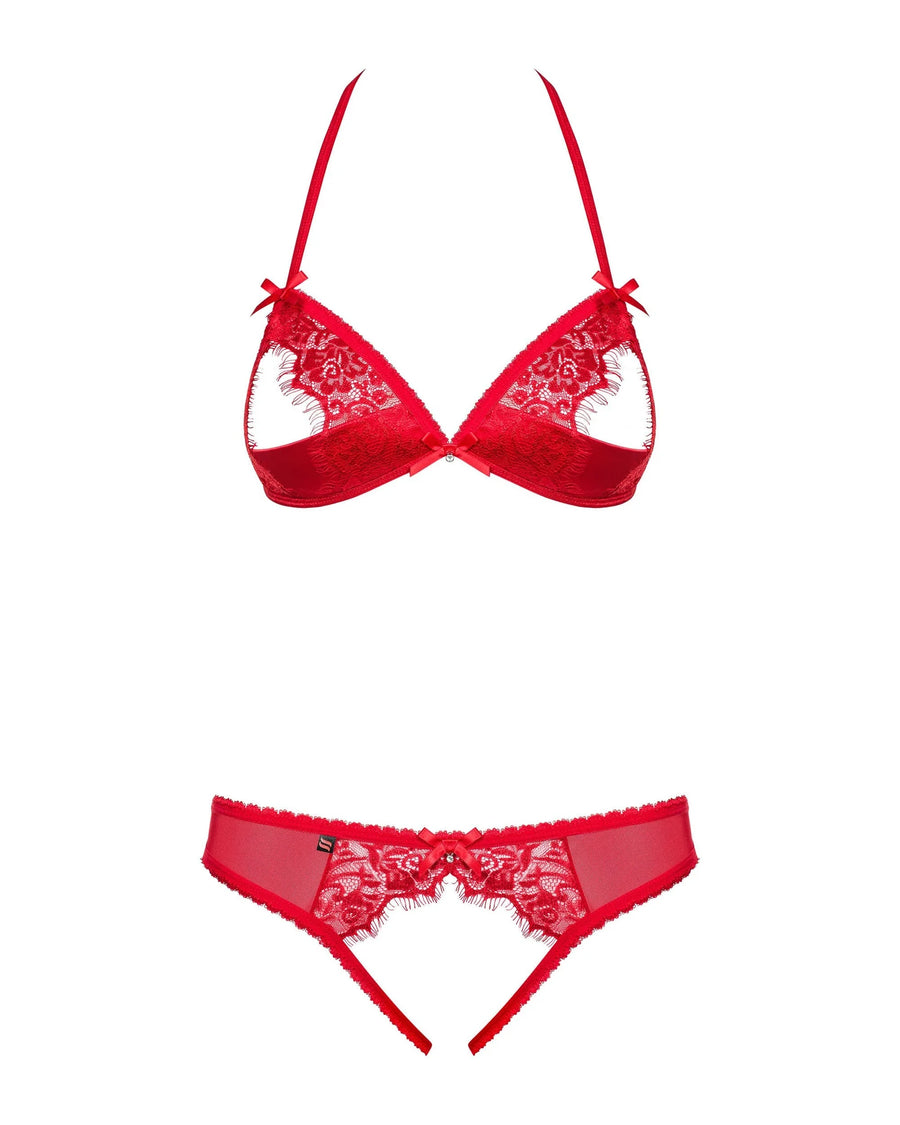 870-sec-3-ensemble-ouvert-2-pcs-rouge | Voyage Sensuel