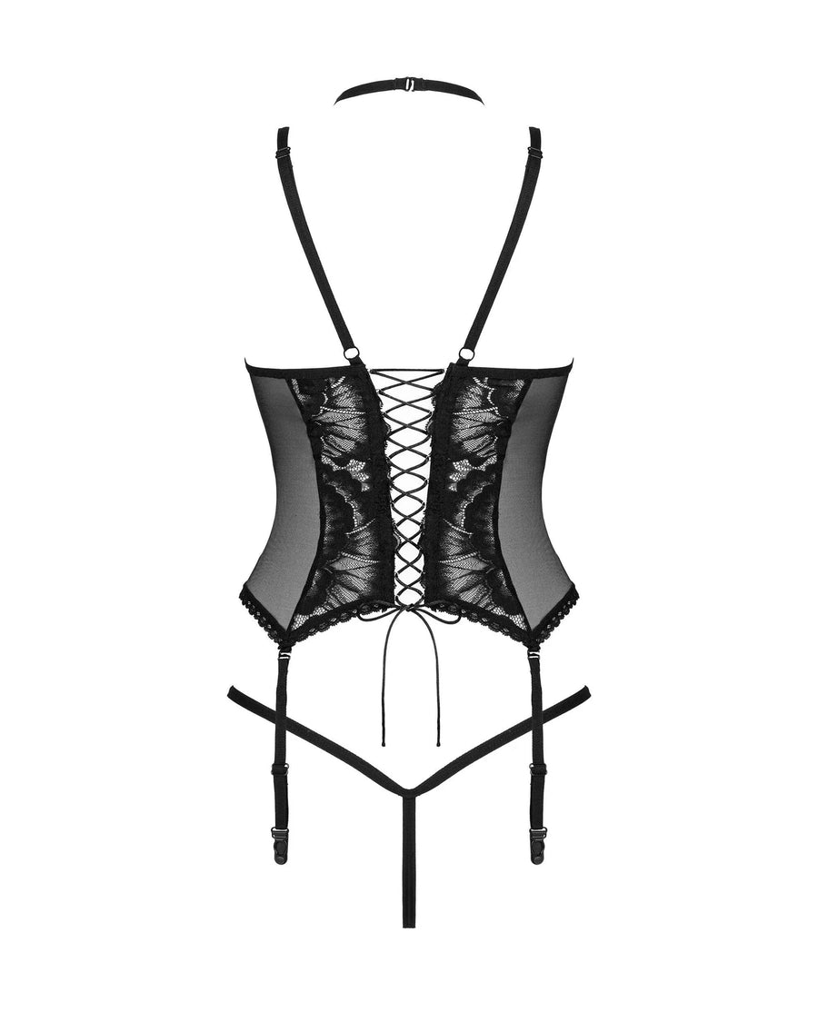 alessya-corset-et-string-noir | Voyage Sensuel