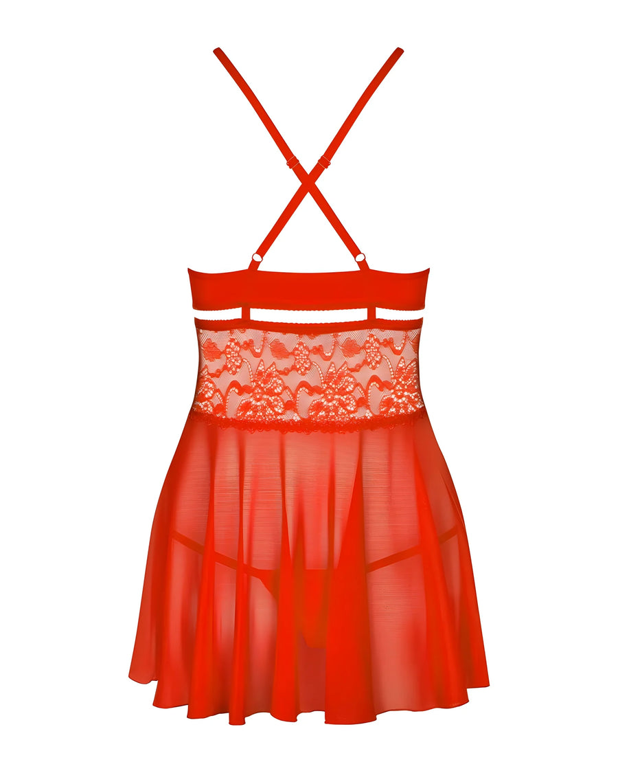 838-bab-3-babydoll-rouge | Voyage Sensuel