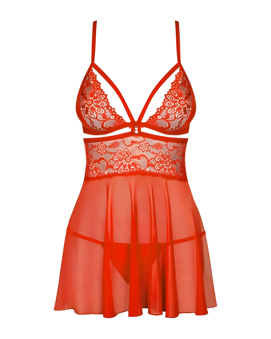 838-bab-3-babydoll-rouge | Voyage Sensuel