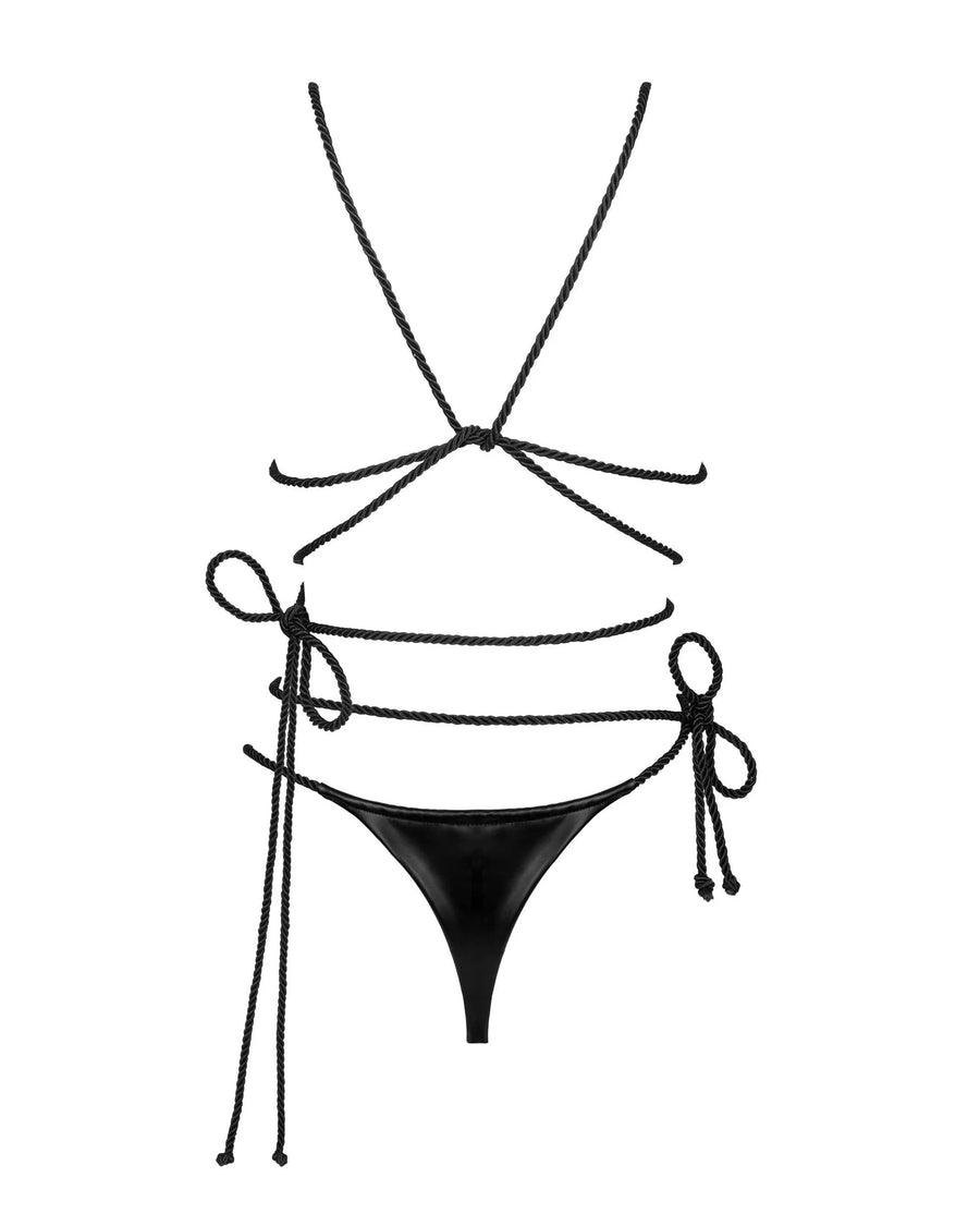 cordellis-ensemble-noir-wetlook | Voyage Sensuel