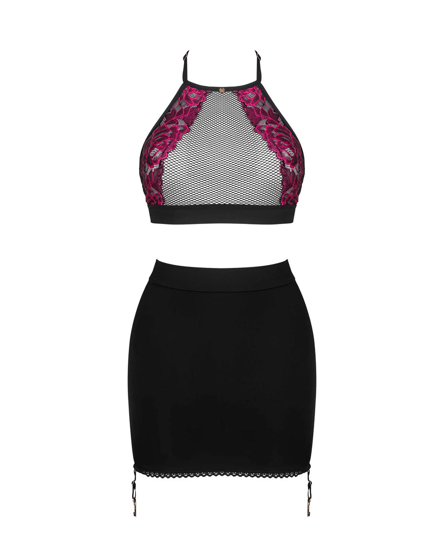 rosenty-ensemble-top-et-jupe-noir | Voyage Sensuel