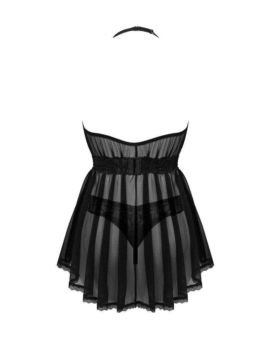 serafia-nuisette-et-string-noire | Voyage Sensuel