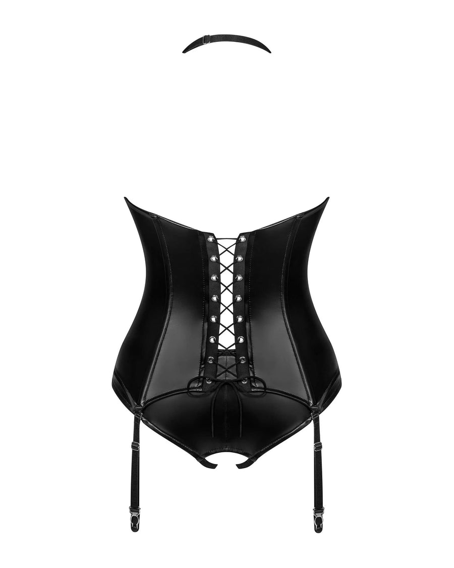 viranes-corset-et-string-noir | Voyage Sensuel