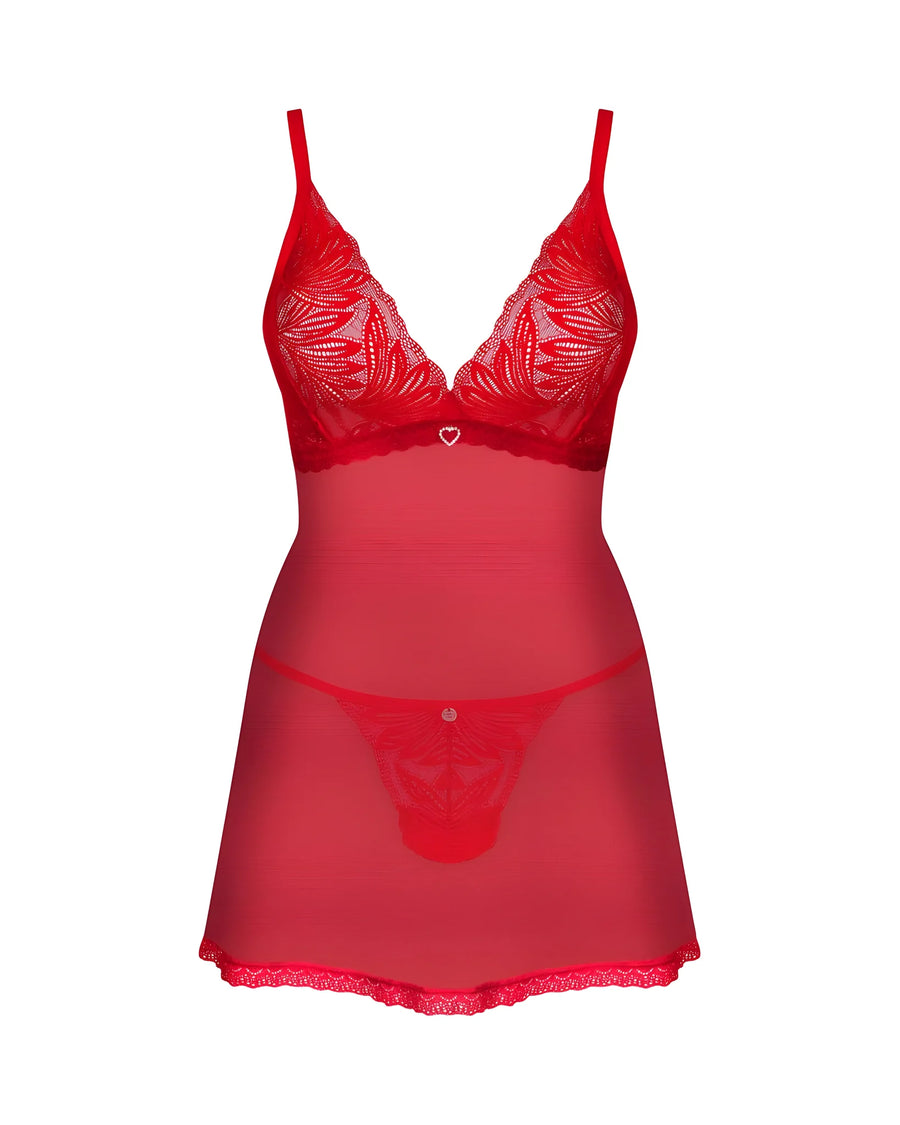 chilisa-babydoll-et-string-rouge | Voyage Sensuel