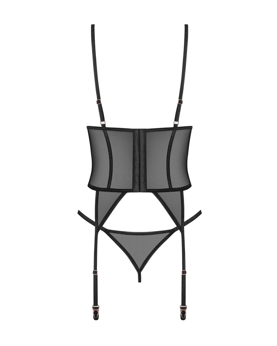 euridia-corset-et-string-noirs | Voyage Sensuel
