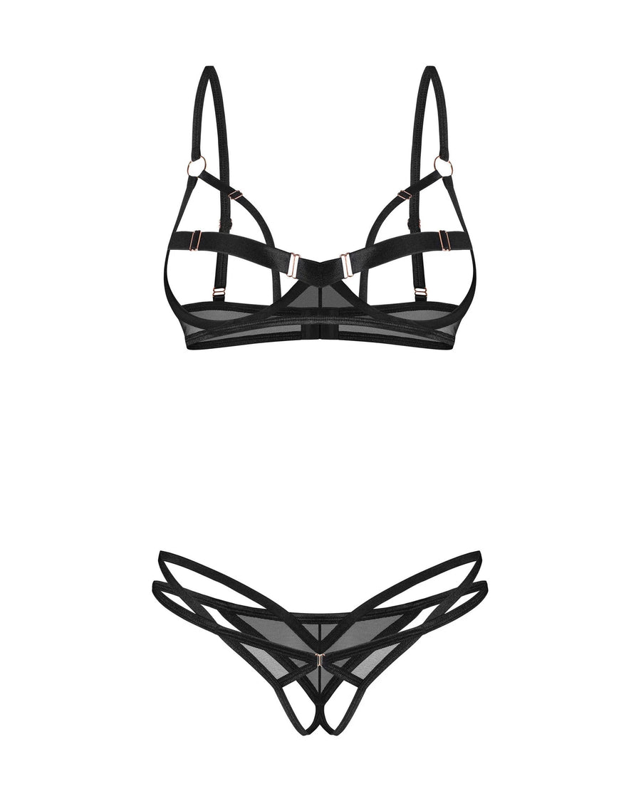 euridia-ensemble-ouvert-2-pieces-noir | Voyage Sensuel