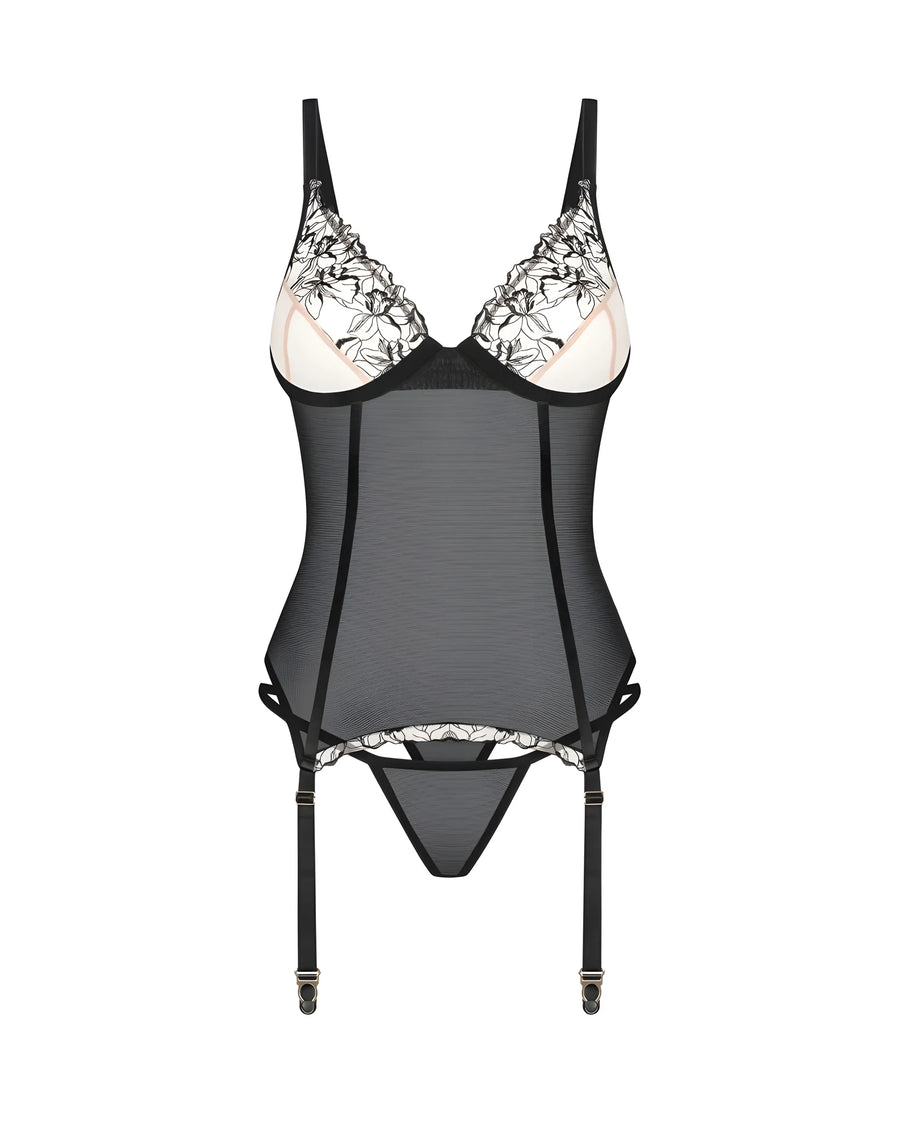 vila-blanes-corset-et-string-noirs | Voyage Sensuel