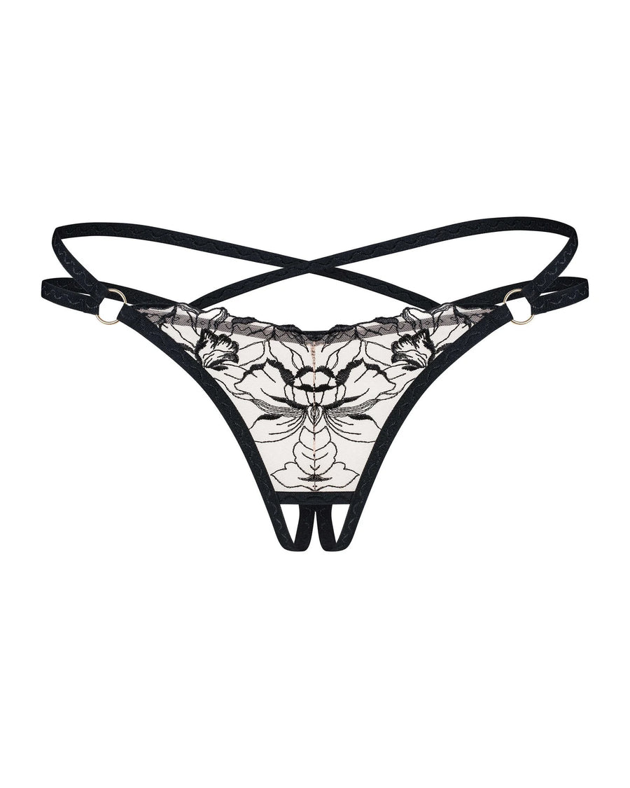 vila-blanes-string-ouvert-noir | Voyage Sensuel