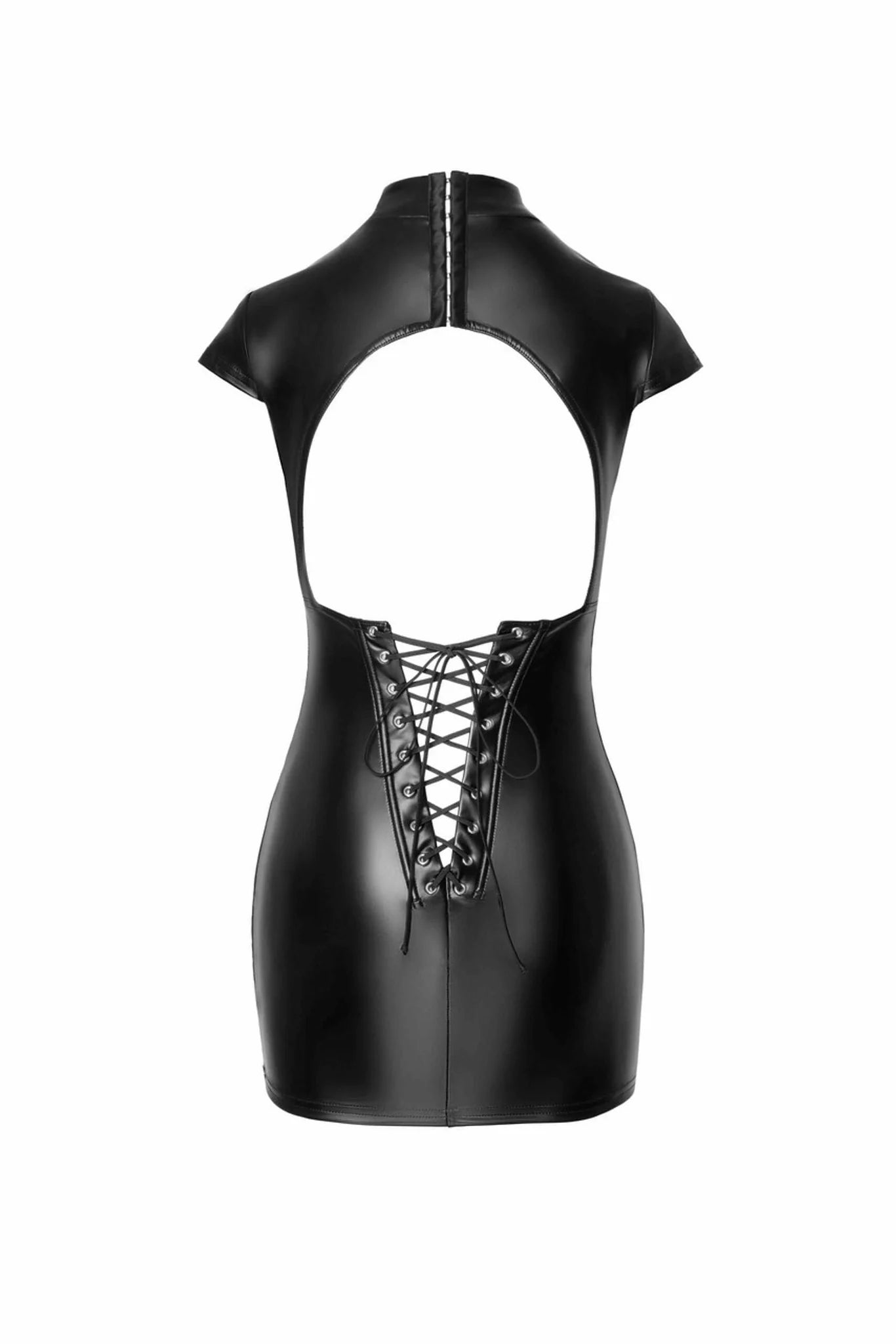 f309-mini-robe-fantaisie-wetlook-avec-lacage-au-dos