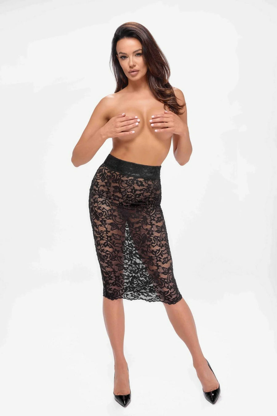 f302-ambivalence-jupe-midi-a-lacets | Voyage Sensuel