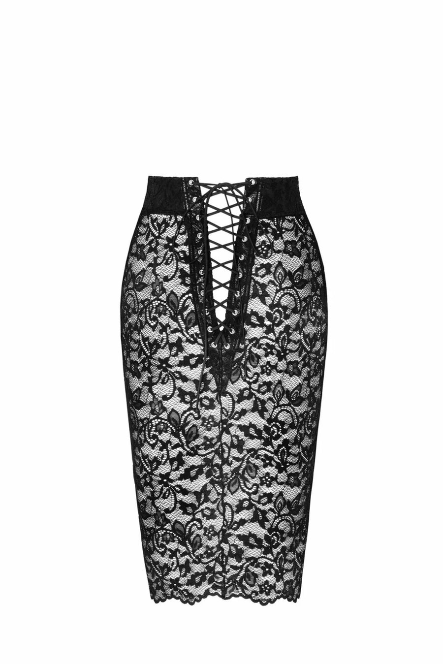 f302-ambivalence-jupe-midi-a-lacets | Voyage Sensuel