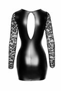 f253-robe-courte-en-powerwetlook-avec-manches-en-dentelle