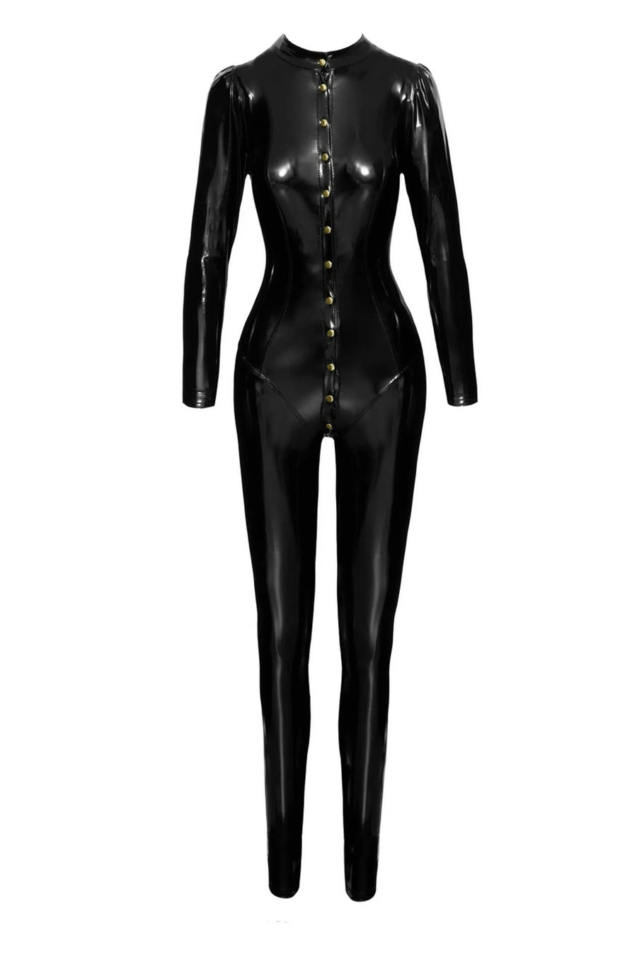 f247-combinaison-longue-boutonnee-en-pvc | Voyage Sensuel
