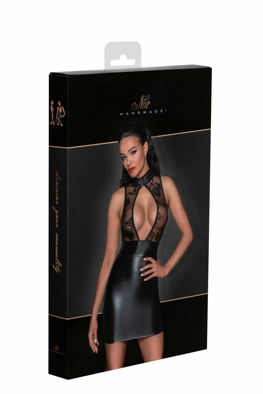 f241-short-dress-with-powerwetlook-skirt-and-tulle-top | Voyage Sensuel