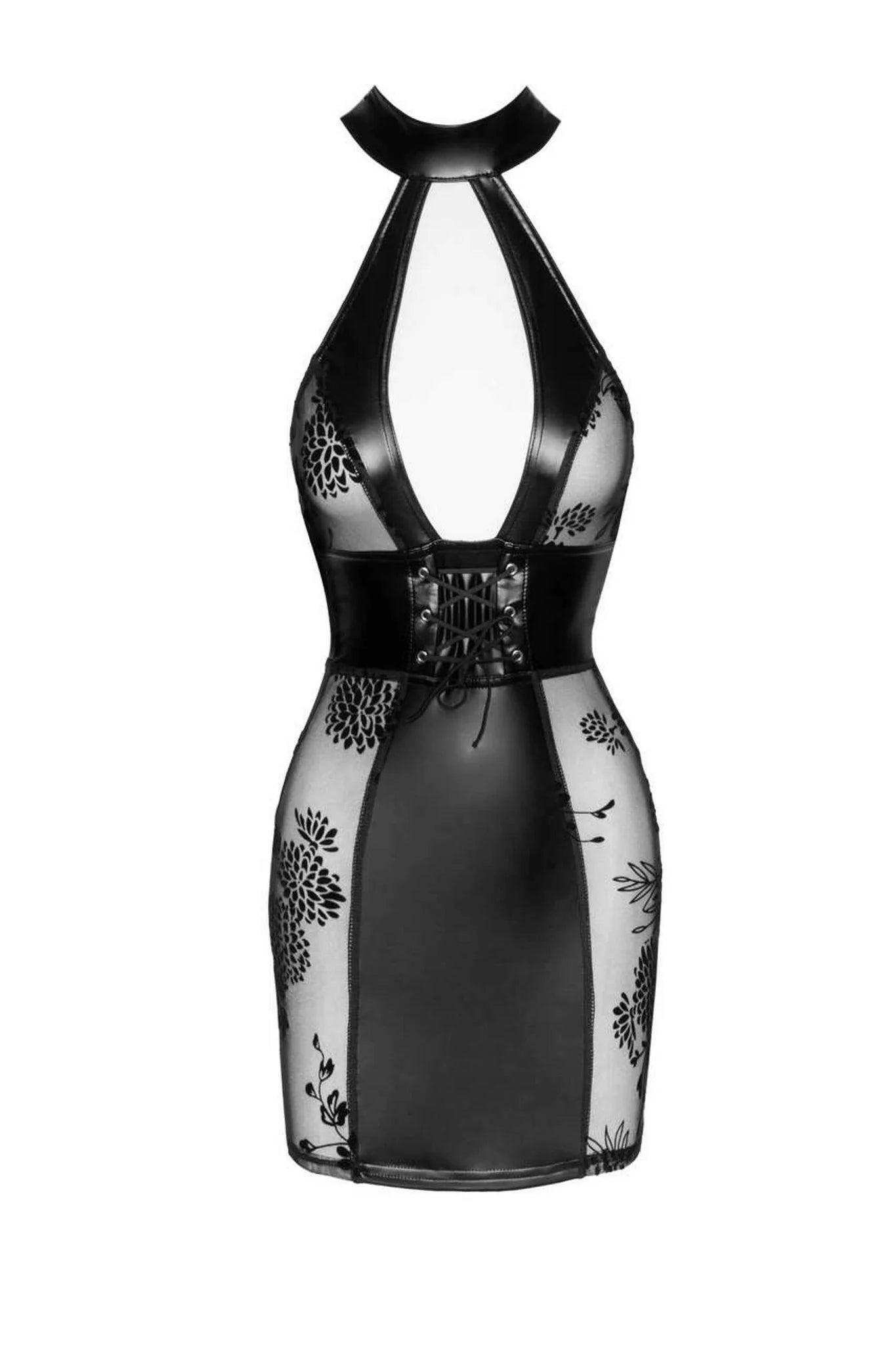 f238-robe-courte-en-tulle-empiecements-en-powerwetlook-et-fermeture-de-corset